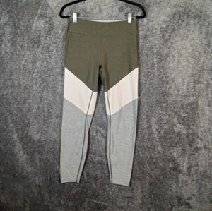 Outdoor voices 7/8 leggings colorblock green gray women's medium